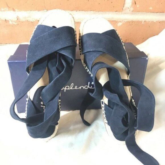 Splendid Tereza Suede Ankle Wrap Sandal Navy Blue Size 6 new in Box Y - Picture 4 of 8
